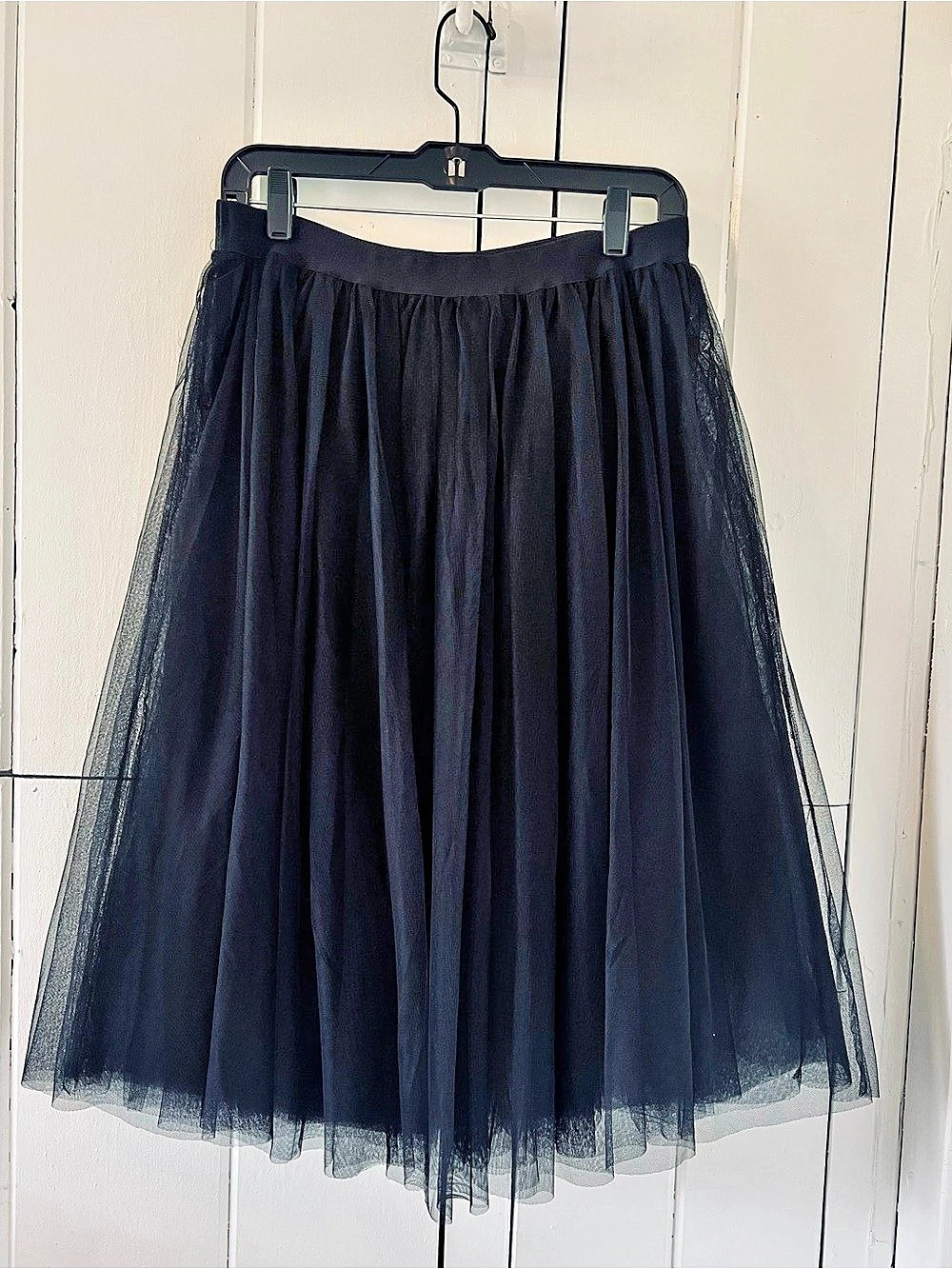 Esley Layered Tulle Maxi Skirt in Black Size Large NWT